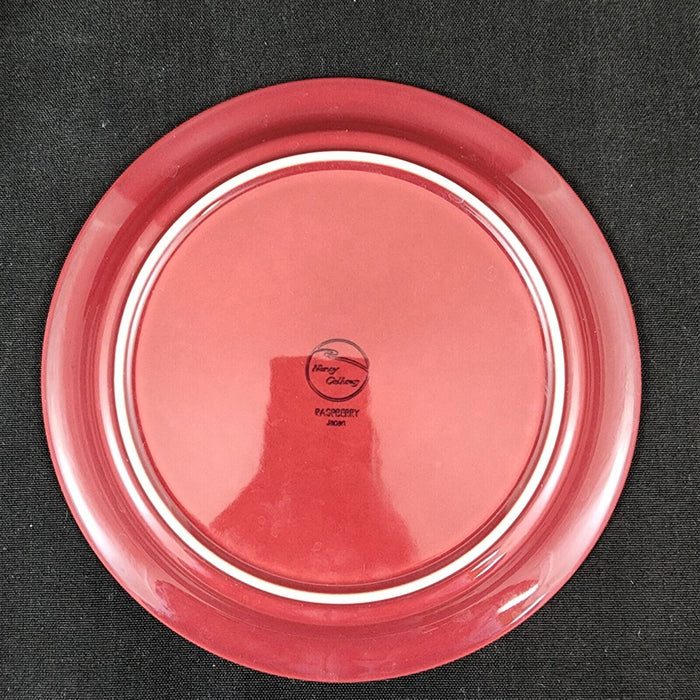 Nancy Calhoun Salad Plate Raspberry Red Set of 2 Ceramic Stoneware Round 8"