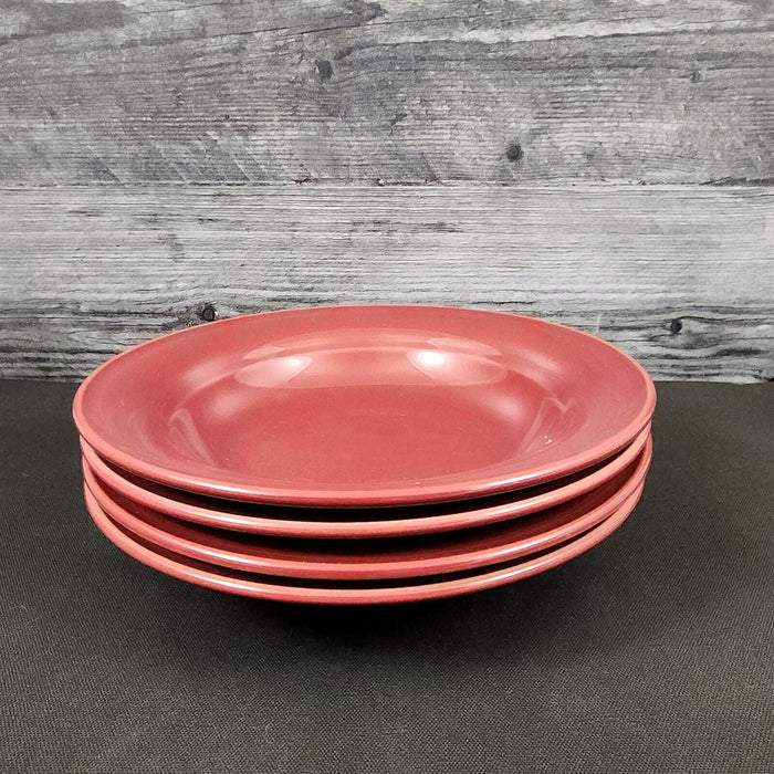 Nancy Calhoun Soup Bowl Raspberry Red Set of 4 Ceramic Stoneware Round 8"