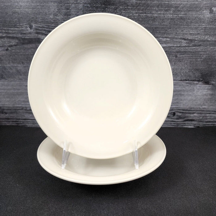 Nancy Calhoun Vanilla White Soup Bowl Ceramic Stoneware Round 8 inch Set of 2
