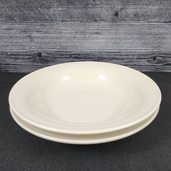 Nancy Calhoun Vanilla White Soup Bowl Ceramic Stoneware Round 8 inch Set of 2