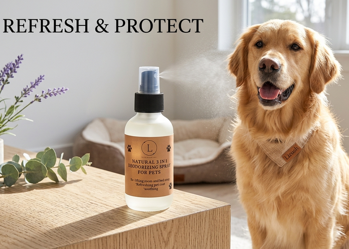 Natural Pet Deodorizing Spray - Freshening mist for dogs and cats bottle | Lizush