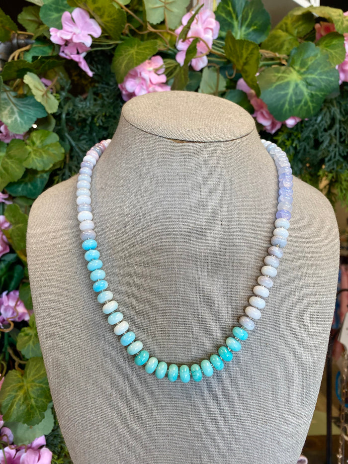 Natural Stone Semi-Precious Glass Mix-Color Necklace