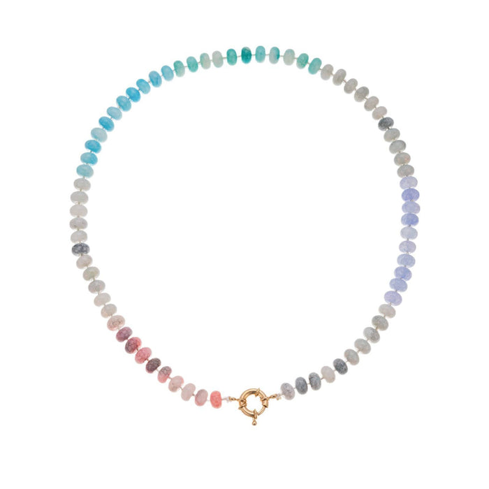 Natural Stone Semi-Precious Glass Mixed Necklace