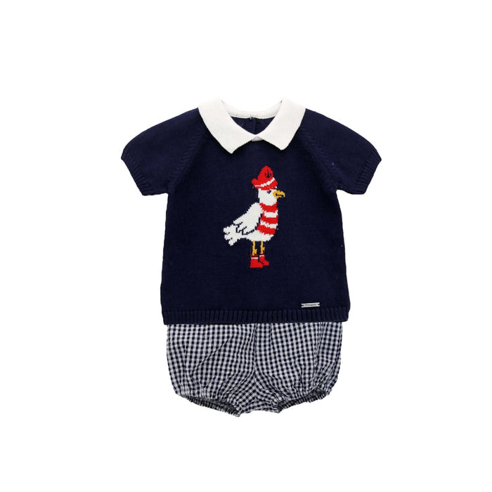 Nautic Seagul Half-Knitted 2-piece set