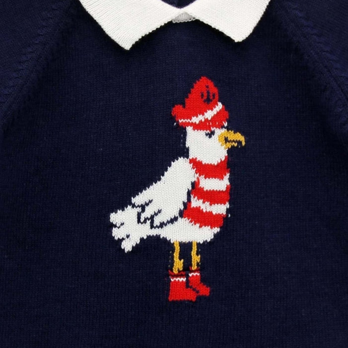 Nautic Seagul Half-Knitted 2-piece set