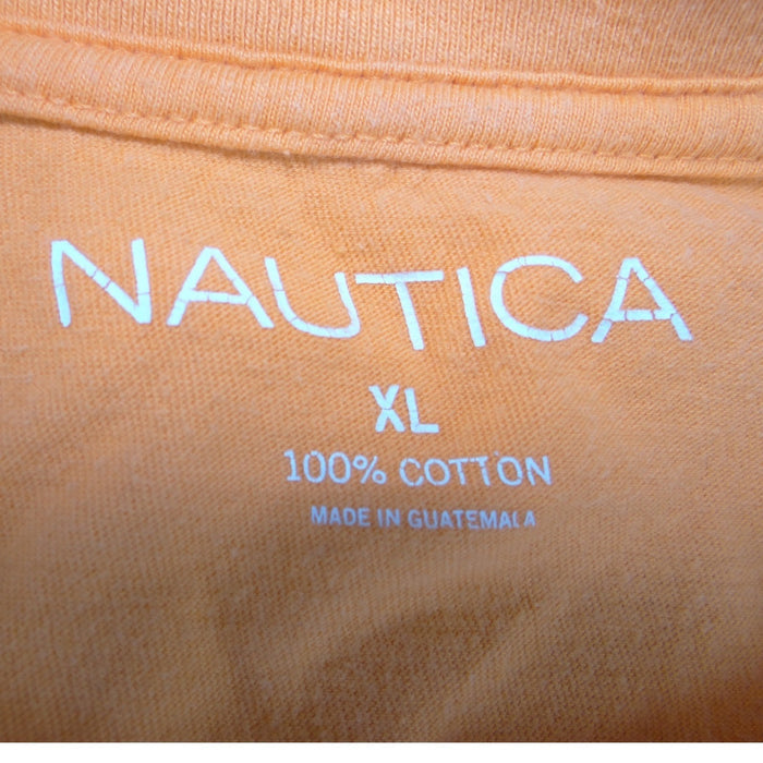 Nautica Sailing Graphic T Shirt Mens XL Orange Coast to Coast Cotton Crewneck1