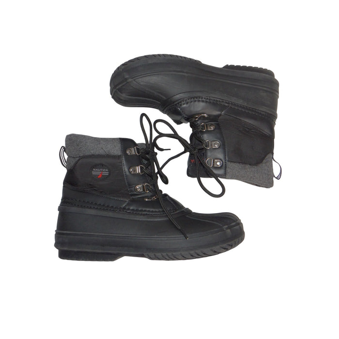 Nautica Yarmuk Black Grey Felt Lined Duck Boots Mens 5 Womens 70
