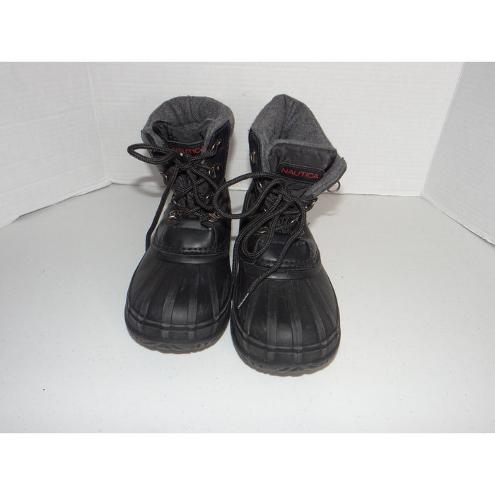 Nautica Yarmuk Black Grey Felt Lined Duck Boots Mens 5 Womens 74
