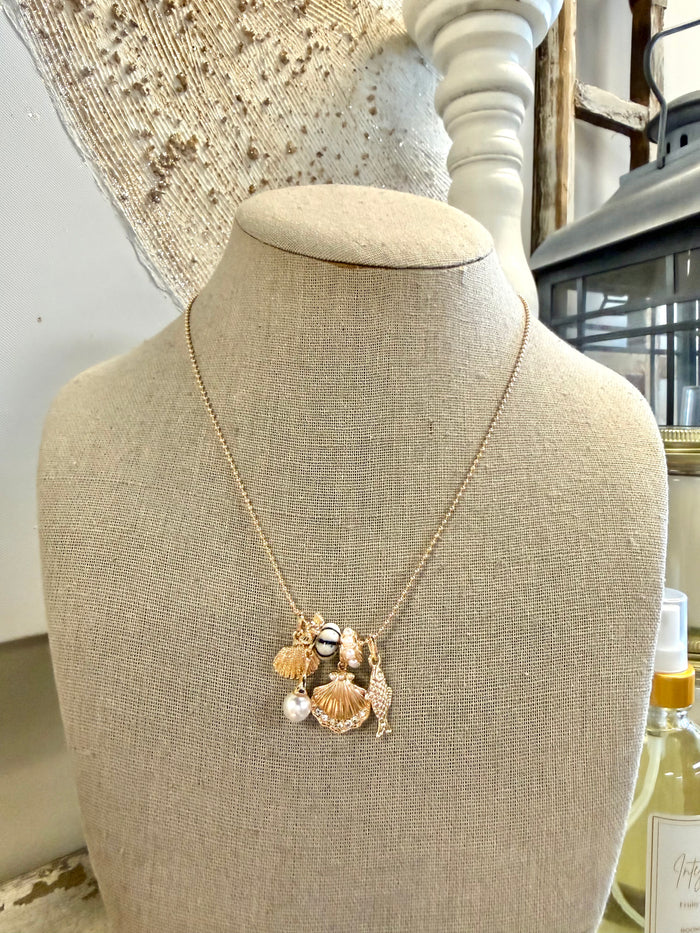Nautical Charm Ball Chain Necklace