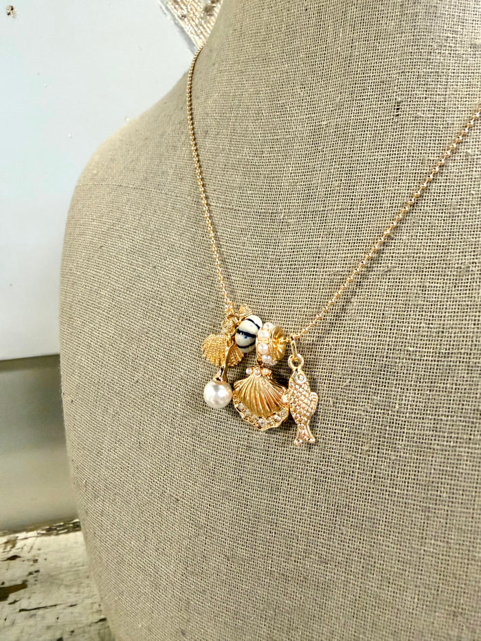 Nautical Charm Ball Chain Necklace
