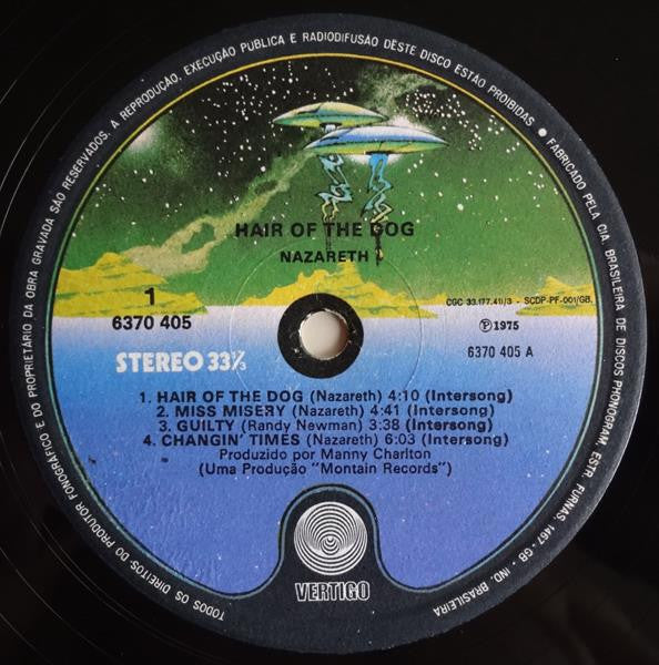 Nazareth (2) - Hair Of The Dog (LP) [Brazil] 1st
