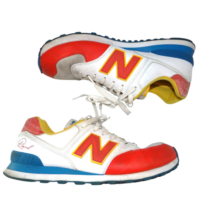 New Balance 574 Mens Sneakers Red White Blue Yellow Low Top Shoes 120