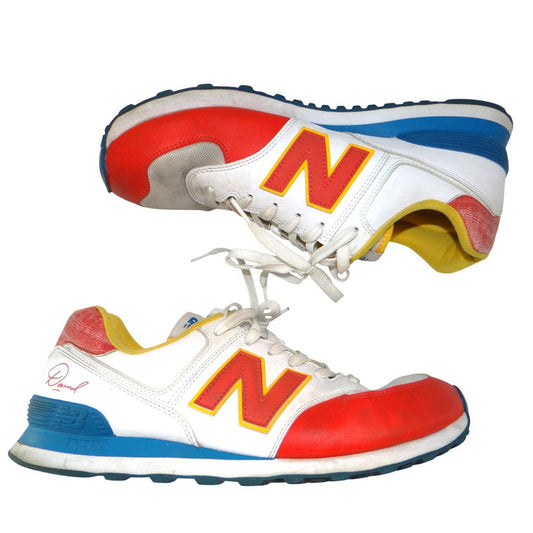 New Balance 574 Mens Sneakers Red White Blue Yellow Low Top Shoes 120