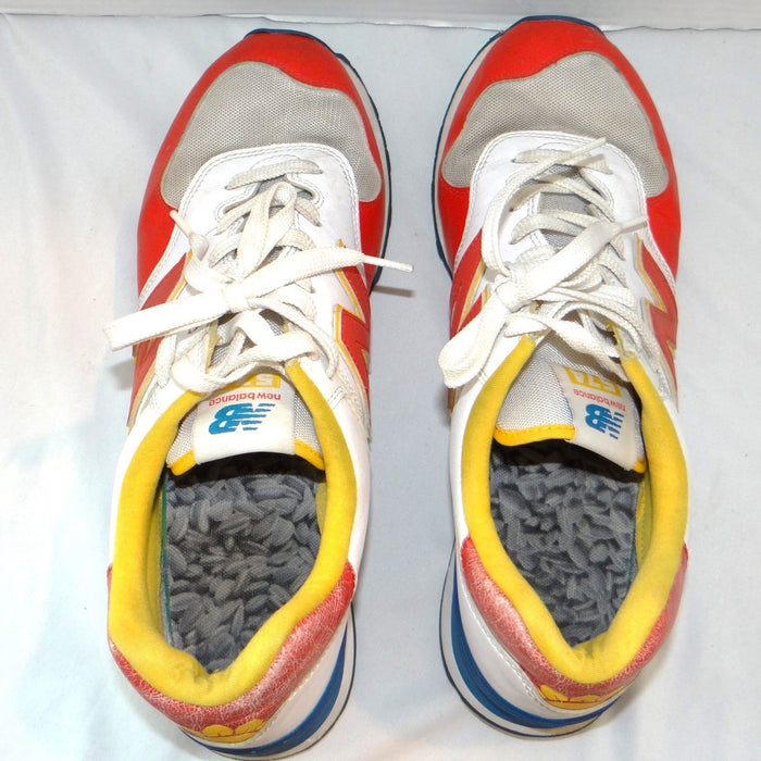 New Balance 574 Mens Sneakers Red White Blue Yellow Low Top Shoes 125