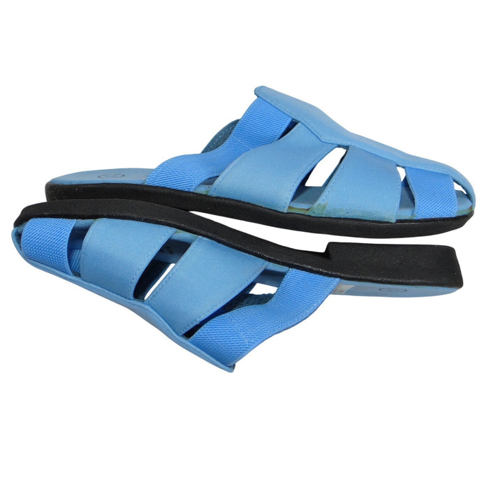 New DeadStock Womens Light Blue Gladiator Style Comfort Slides Sandals Size 7M0