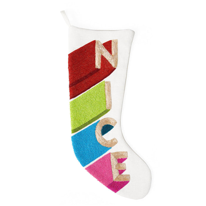 NICE EMBELLISHED STOCKING, MULTI