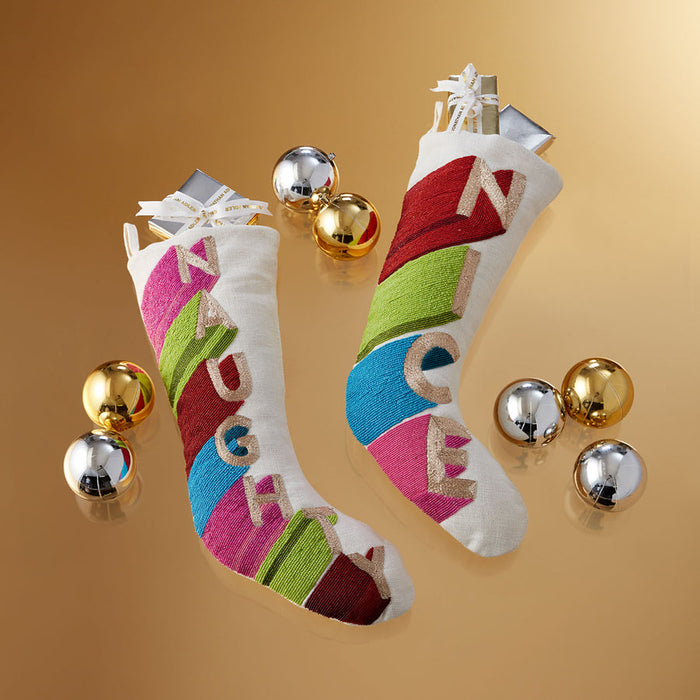 NICE EMBELLISHED STOCKING, MULTI