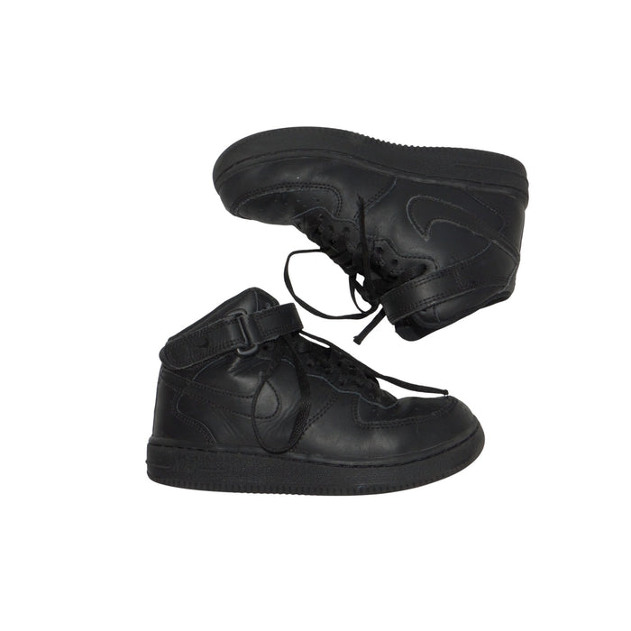 Nike Air Force 1 Mid Triple Black Leather Sneakers Mid Top Shoes 315123 0010