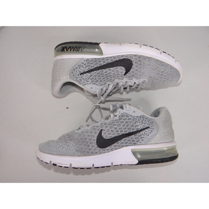 Nike Air Max Sequent 2 Wolf Grey Black Running Shoes 852461 002 Mens 9.51