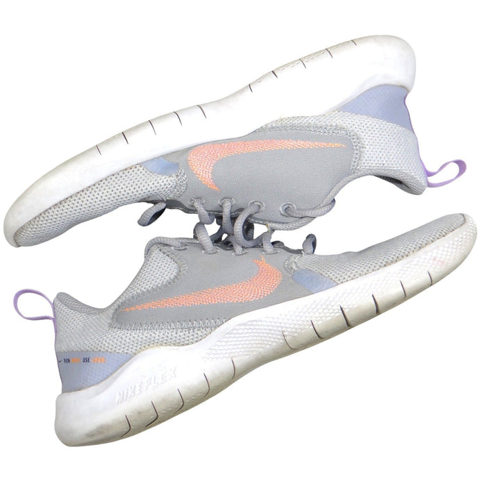 Nike Flex Running Shoes Women's Gray Peach Swoosh Lightweight Size 6.50