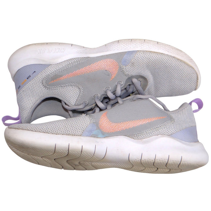 Nike Flex Running Shoes Women's Gray Peach Swoosh Lightweight Size 6.51