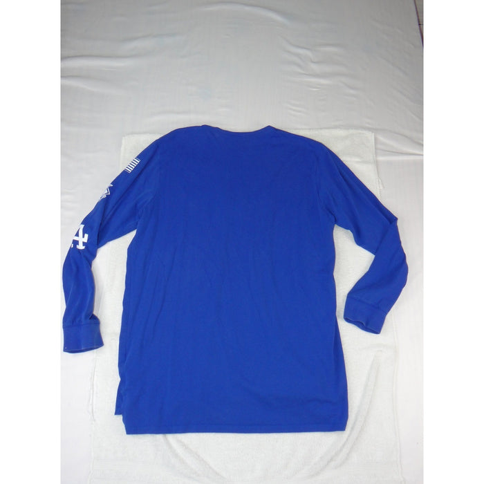 Nike Los Angeles Dodgers MLB Dri FIT Long Sleeve Shirt Blue Mens XL 39923