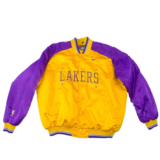 Nike Los Angeles Lakers Vintage NBA Bomber Jacket Yellow Purple XXL0