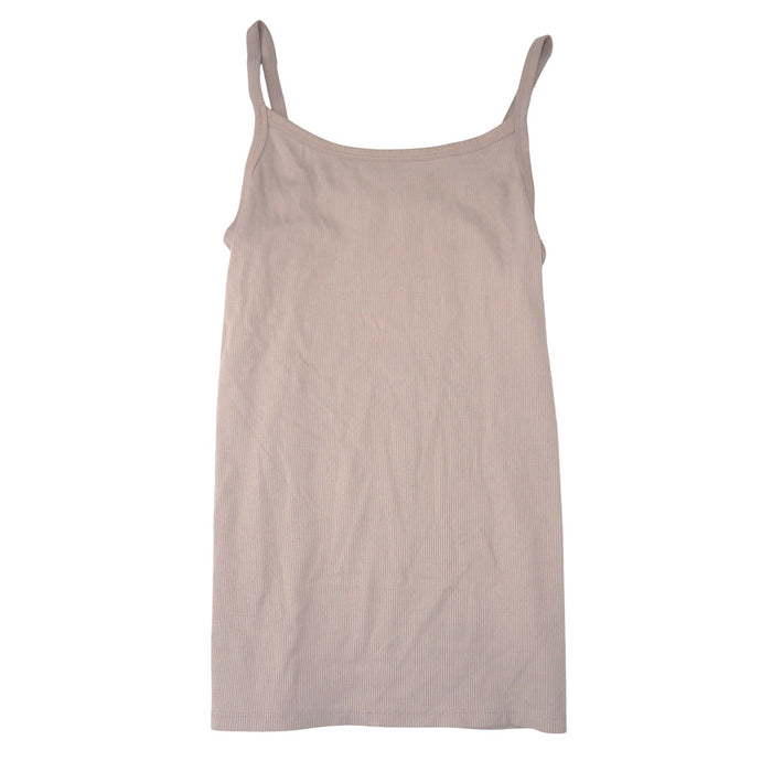 No Boundaries Ribbed Camisole Tank Top Tan Taupe Medium 7 9 Sleeveless Scoop0