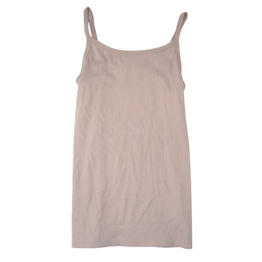 No Boundaries Ribbed Camisole Tank Top Tan Taupe Medium 7 9 Sleeveless Scoop0