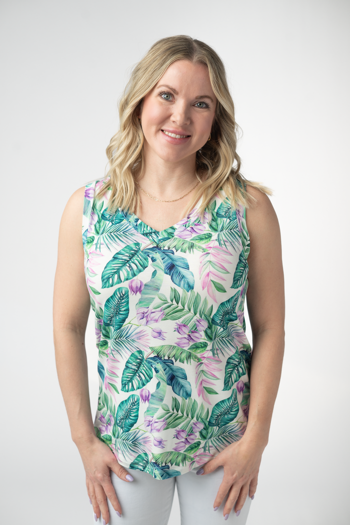 Noelle Tank - Tropical Leaf