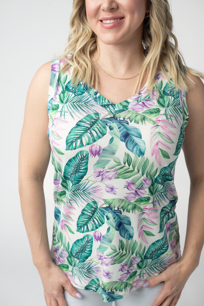 Noelle Tank - Tropical Leaf