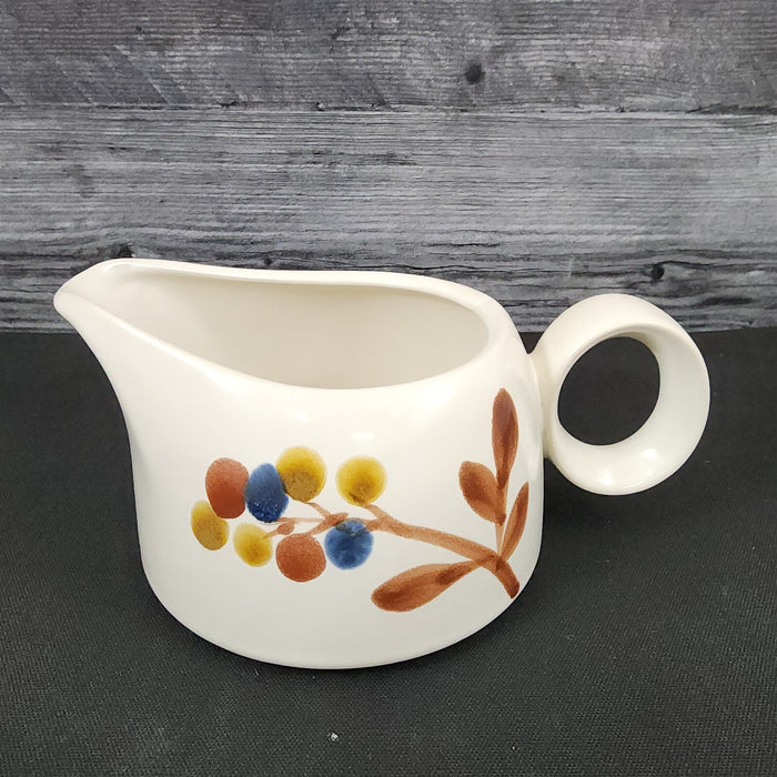 Noritake October Fest Gravy Boat Stoneware Brown Blue Yellow Floral