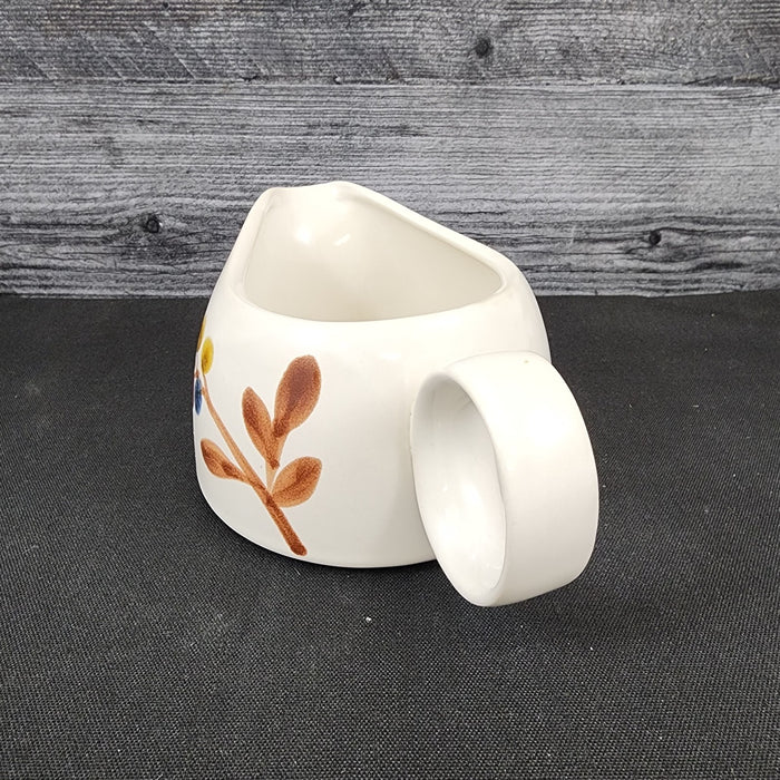 Noritake October Fest Gravy Boat Stoneware Brown Blue Yellow Floral