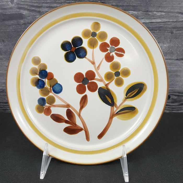 Noritake October Fest Salad Plate Stoneware Brown Blue Yellow Floral