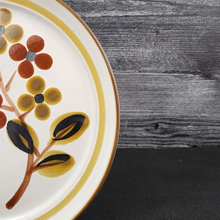 Noritake October Fest Salad Plate Stoneware Brown Blue Yellow Floral
