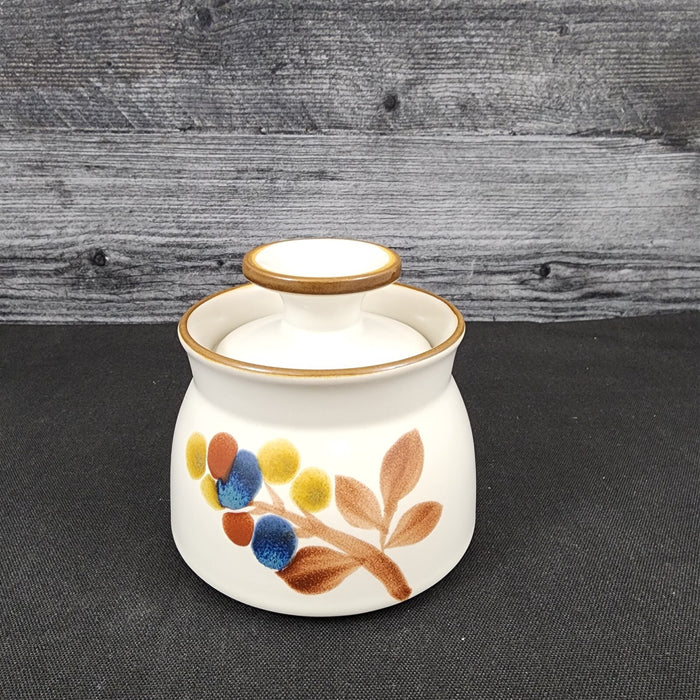 Noritake October Fest Sugar Bowl Stoneware Brown Blue Yellow Floral