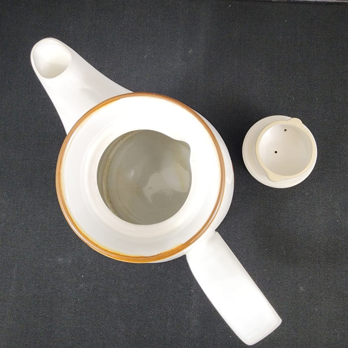 Noritake October Fest Teapot Stoneware Brown Blue Yellow Floral Tea Pot