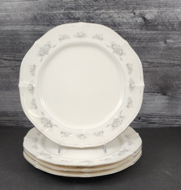 Noritake Southern Lace 4 Bread Butter Plate Set Ceramic China Vtg Ivory Ribbons