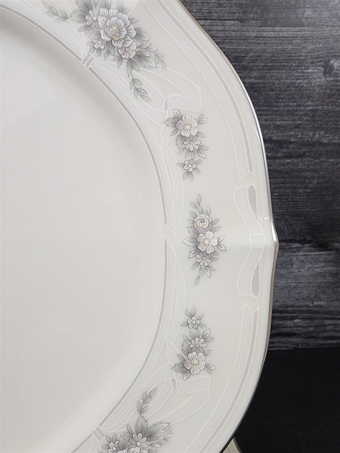 Noritake Southern Lace 4 Bread Butter Plate Set Ceramic China Vtg Ivory Ribbons