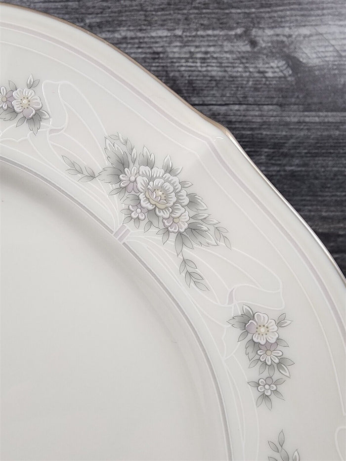 Noritake Southern Lace 4 Dinner Plate Set Ceramic China Vtg Ivory Flower Ribbons
