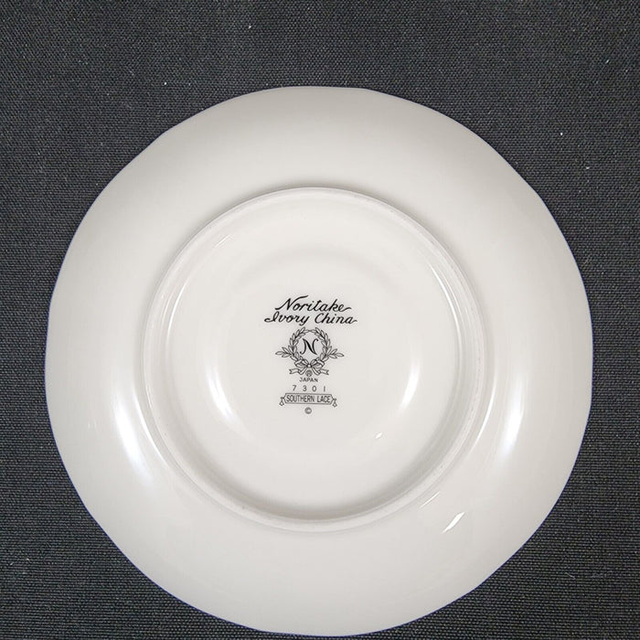 Noritake Southern Lace Saucer Set of 3 Ivory Flower Ribbons Vintage Ceramic 7301