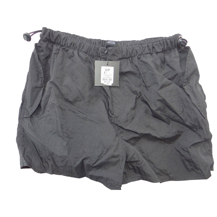 NWT Charlotte Russe Womens Black Nylon Athletic Shorts Side Toggles S0