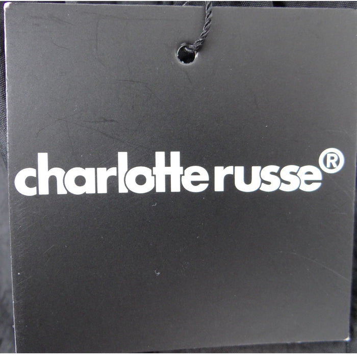 NWT Charlotte Russe Womens Black Nylon Athletic Shorts Side Toggles S3