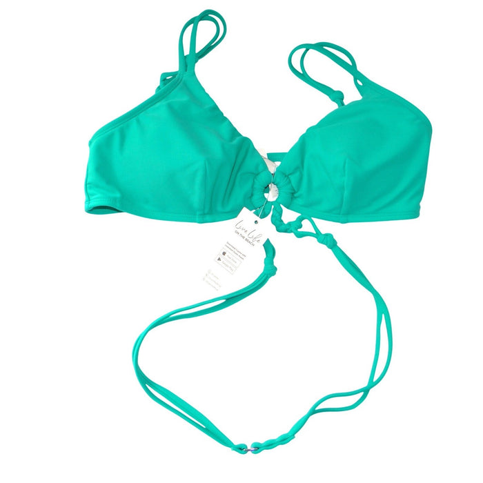 NWT Cupshe Teal Green Ring Detail Braided Wrap Bikini Set Size M3