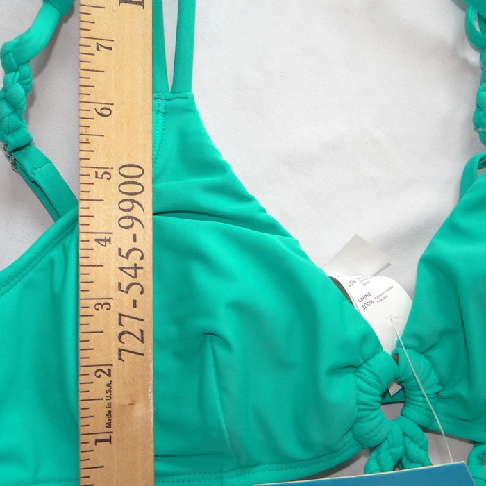 NWT Cupshe Teal Green Ring Detail Braided Wrap Bikini Set Size M7