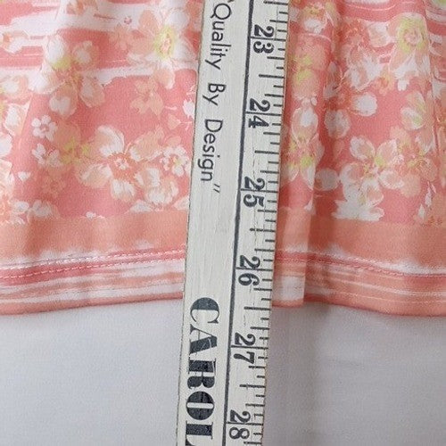 NWT Hearts of Palm Woman Blush Strokes Print V Neck Gathered Ring Top 3X5