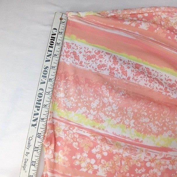 NWT Hearts of Palm Woman Blush Strokes Print V Neck Gathered Ring Top 3X6