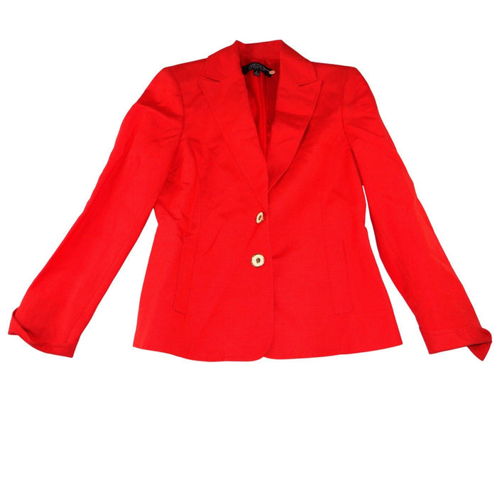 NWT Kasper Womens Red Two Button Blazer Suit Jacket Notched Lapel Size 40