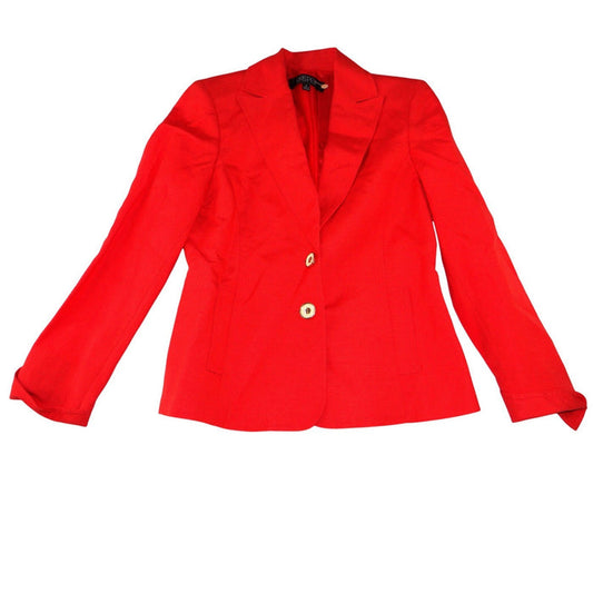 NWT Kasper Womens Red Two Button Blazer Suit Jacket Notched Lapel Size 40