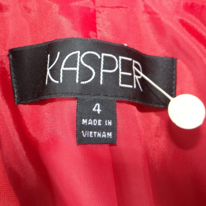 NWT Kasper Womens Red Two Button Blazer Suit Jacket Notched Lapel Size 42